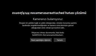 0xa00f4244 nocamerasareattached hatası