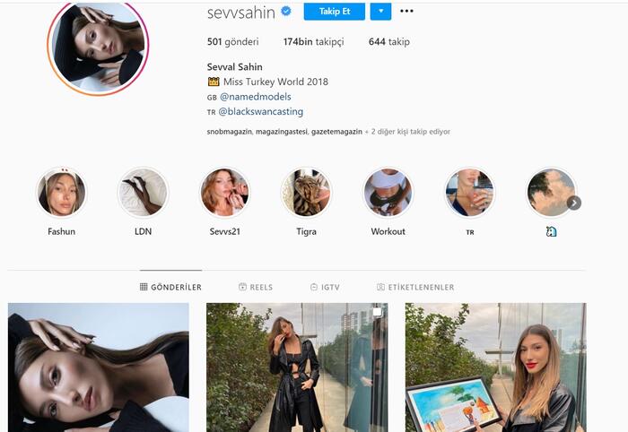 Şevval Şahin İnstagram hesabı