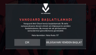 VALORANT Vanguard Hatası Çözümü