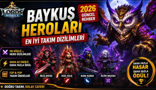 Lords Mobile Baykuş Heroları (2026) En İyi Dizilimler