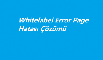 Whitelabel Error Page Hatası