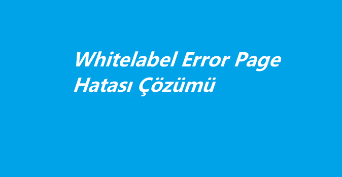 Whitelabel Error Page Hatası