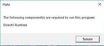 Directx Runtime Hatası