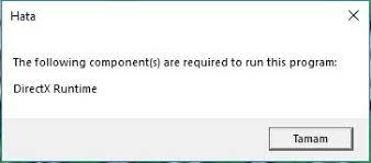 Directx Runtime Hatası