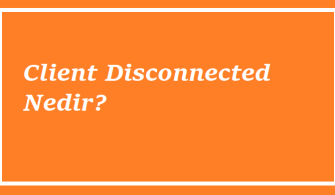 Client Disconnected Nedir?