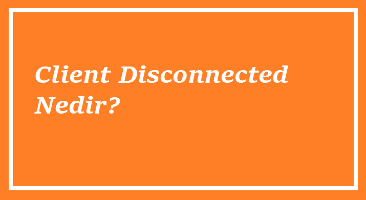 Client Disconnected Nedir?