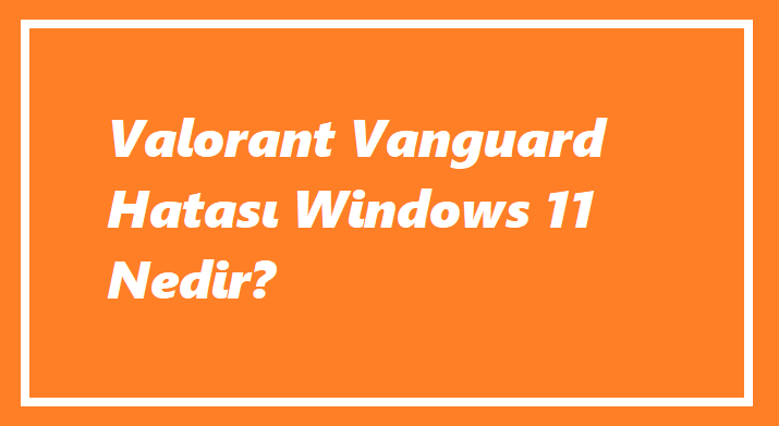 Valorant Vanguard Hatası Windows 11 Nedir?