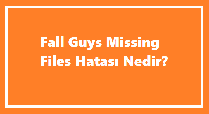 Fall Guys Missing Files Hatası Nedir?