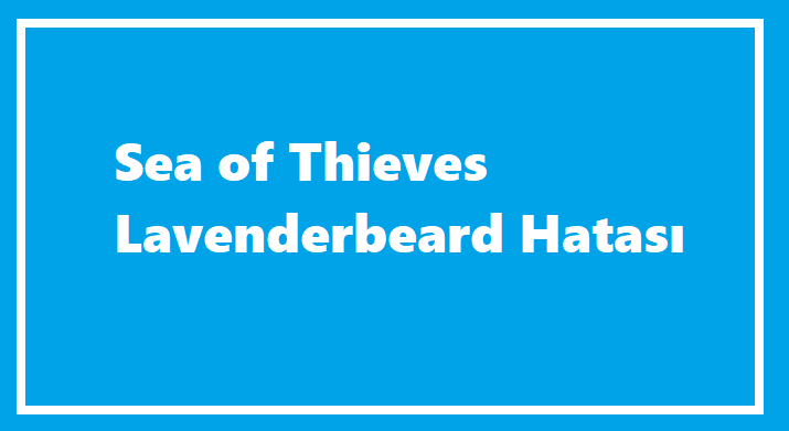 Sea Of Thieves Lavenderbeard Hatası Nedir?