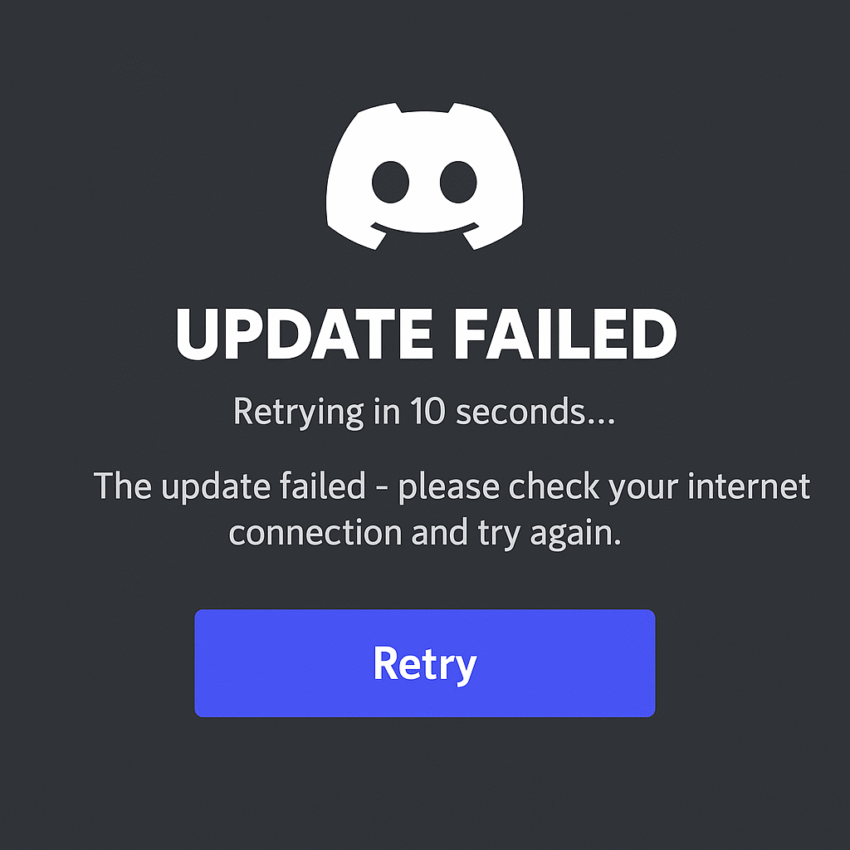 Discord Update Failed Hatası