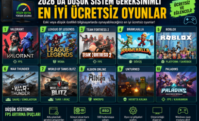 2026'da Düşük Sistem Gereksinimli En İyi Ücretsiz Oyunlar Listesi