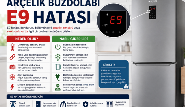 Arçelik buzdolabı E9 hatası