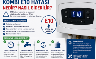 Kombi ekranında görünen E10 düşük su basıncı hatası ve çözüm yöntemleri