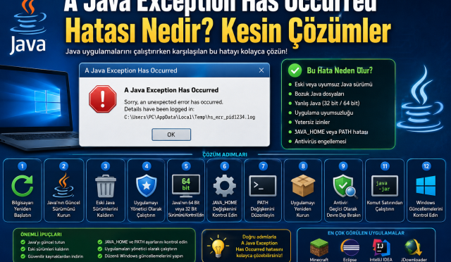 A Java Exception Has Occurred Hatası