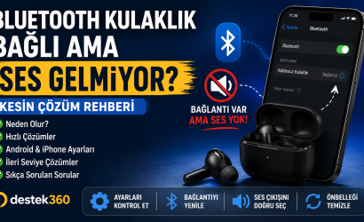 bluetooth bağlı ama ses gelmiyor