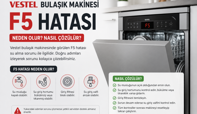 Vestel bulaşık makinesi F5 hatası