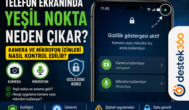 telefonda yeşil nokta