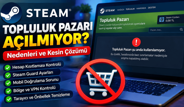 Steam Topluluk Pazarı Açılmıyor